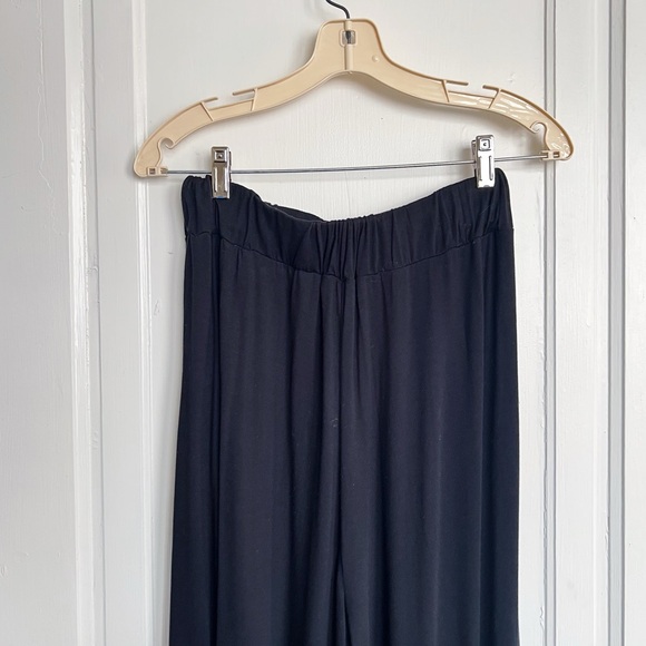 Free People • FP Beach Alia wide leg pants black flowy jersey knit palazzo - Picture 10 of 11